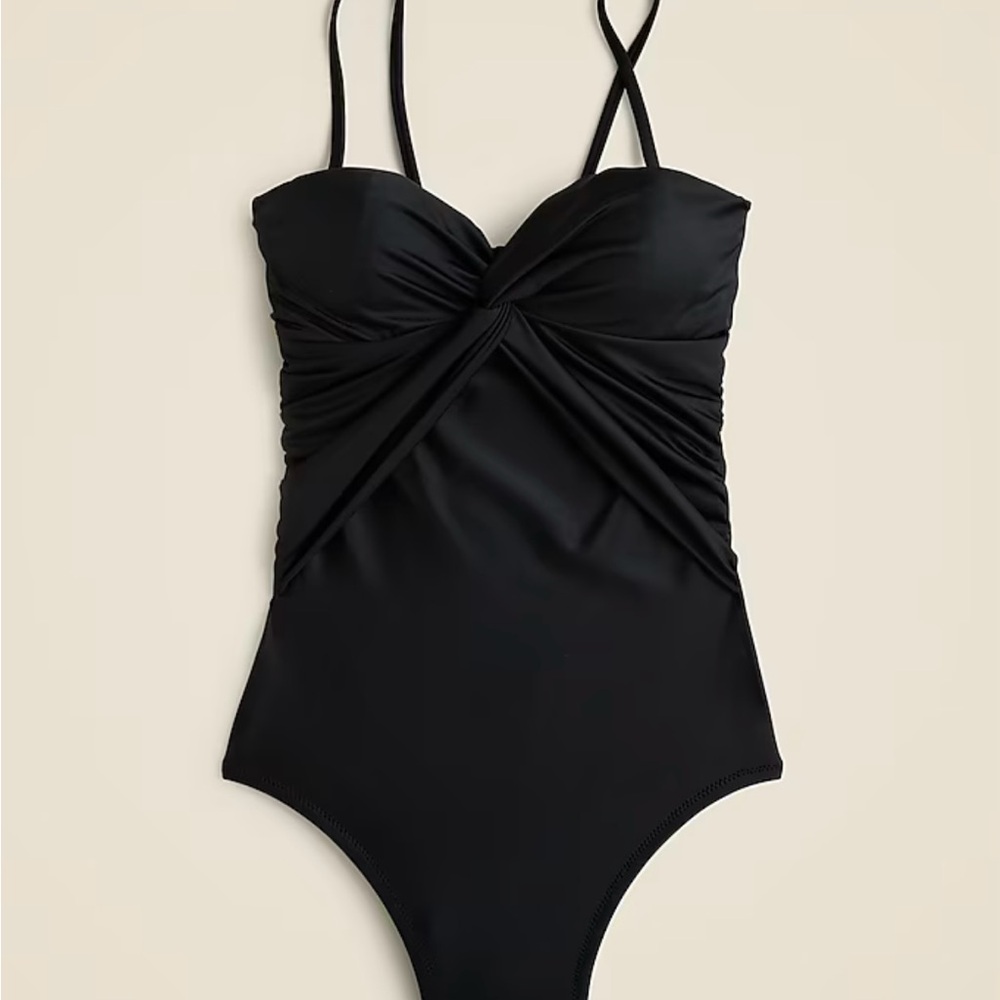 J Crew Re - imagined Twist Front Bandeau  One-Piece Swimsuit